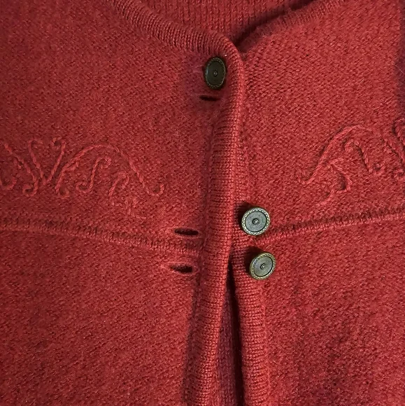 Pendleton Vintage Women's Size Medium 100% Wool Deep Red Sweater Cardigan - Picture 3 of 10